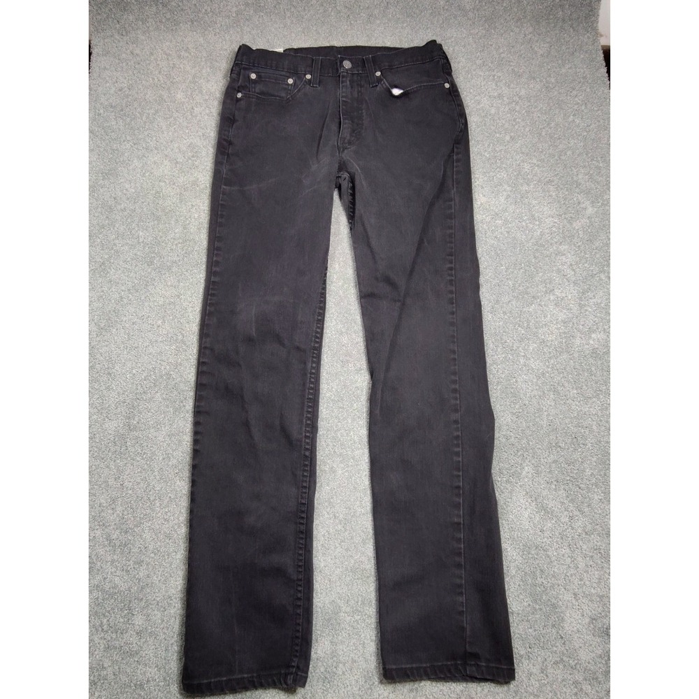 Levis 514 Slim Straight Jeans Mens 32x31 Black Denim Stretch Waterless